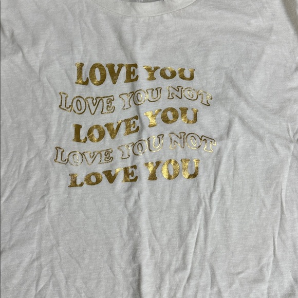 Aerie Cream and Gold Tee NWT - Picture 2 of 6
